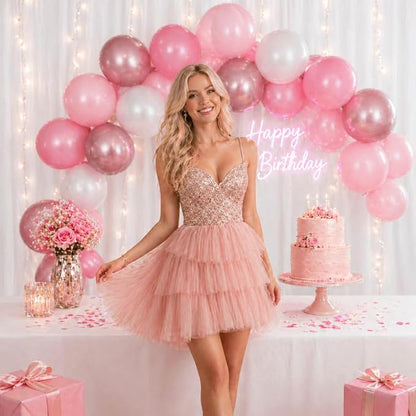 Pink Balloons for Birthday Party Decorations- 12 Inch Different Shades of Pink - Image 5