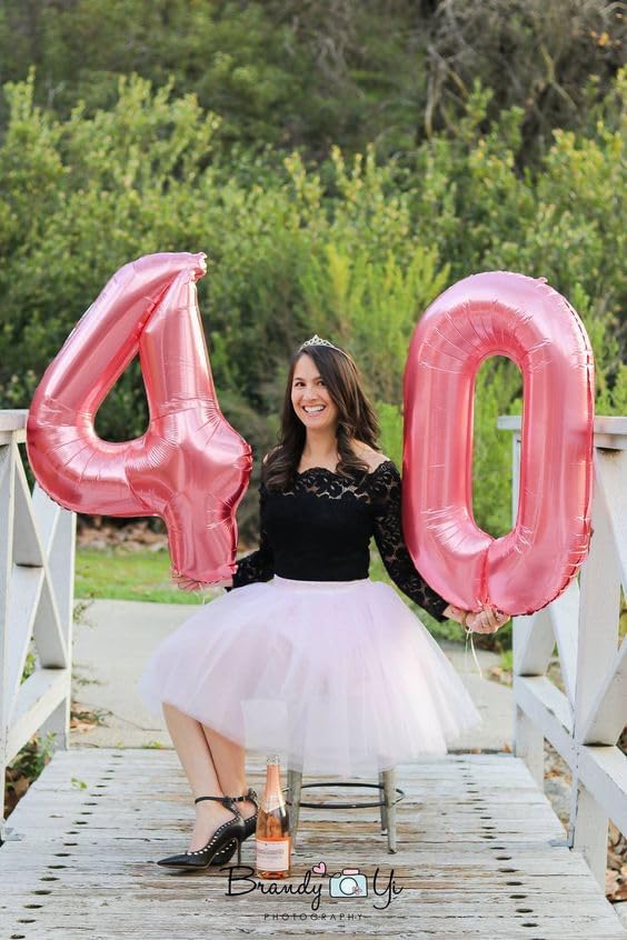 0 Balloon Number 40 Inch Pink Balloons - Image 3