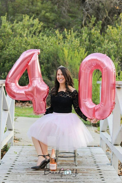0 Balloon Number 40 Inch Pink Balloons - Image 3
