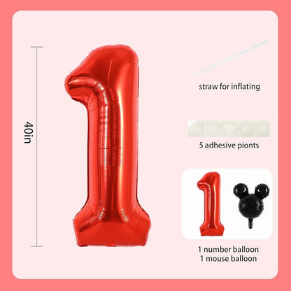 40 Inch Red Foil Number 1 Balloon - Image 2