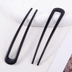 6Pcs Metal French Hair Pins for Women U Shape Sticks 3.9 Inch Vintage Fork for Hairstyle Accessories(Black)