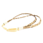 DIGUAN Double Three Strand Synthetic Hair Braided Headband Hairpiece Extension Women Girl Beauty accessory (Ginger Blonde)