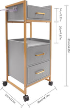 Beauty Salon Tool Organizer, Salon Trolley with Lockable Wheels Barber Cart, Make-Up Organizer Beauty Equipment Storage Trolley with Hair Dryer Rack for Spa, Barber Store, Beauty Salon (Gold, Grey)