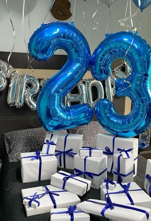 Navy Blue Number 2 Balloon 40 inch, 2nd Birthday Party Balloons Decorations | - Image 3