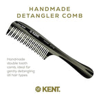Kent 21T Black Graphite Large Detangling Comb, Wide Teeth for Thick Curly Wavy Hair. Long Hair Detangler Comb For Wet and Dry. Handmade of Quality Cellulose, Saw-Cut Hand Polished, Made in England