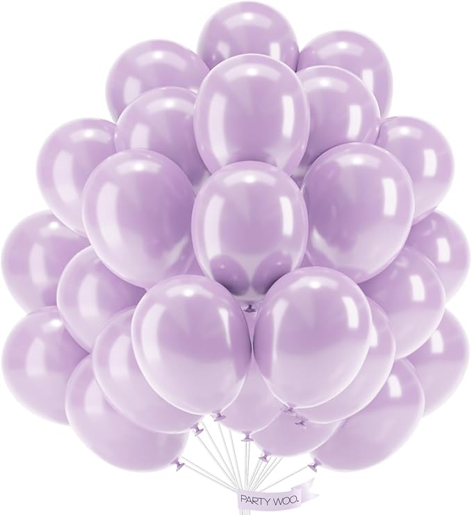 PartyWoo 50pcs Pearl Light Purple Balloons, by PartyWoo