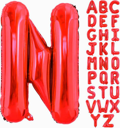 Red Letter N Balloons, N Balloon 40 Inch N Balloons Letter - Image 2