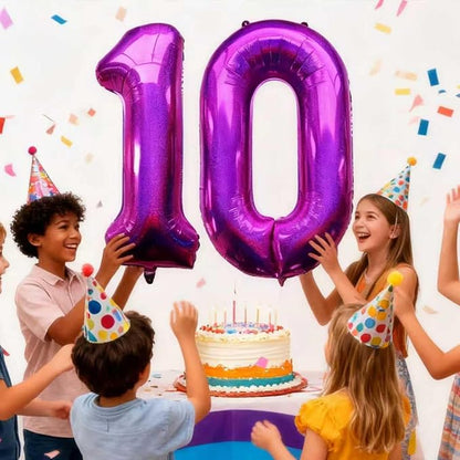 Laser Hot Pink Number 10 Balloons 40 Inch Giant Number Pink 10 Foil Mylar - Image 5