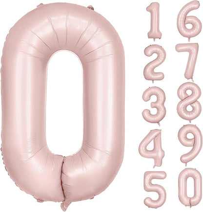 40 inch Pink Number Balloon Light Pink 0 Balloon Number 0 Balloon by Yeodong