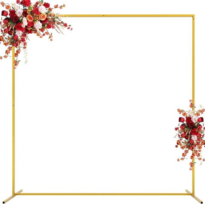Asee'm 6.6FTx6.6FT Gold Wedding Arch Backdrop Stand Square Metal | Rectangular by Aseem