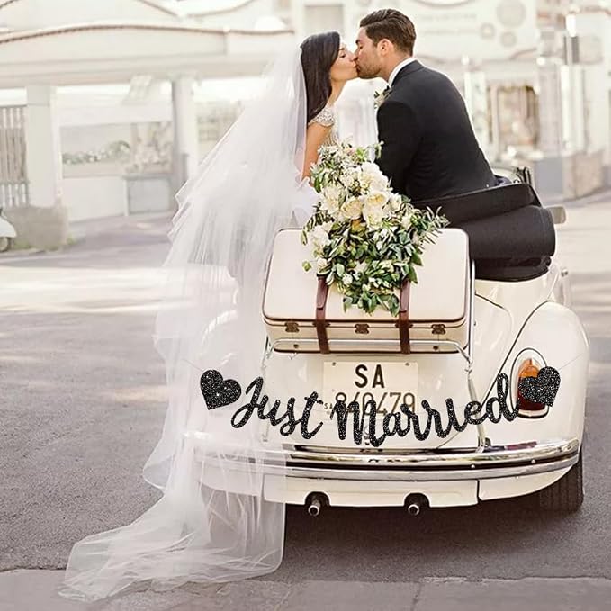 BEISHIDA Black Just Married Banner - Image 5