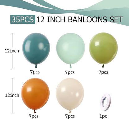 Sage Green Brown Balloons 12inch Light Olive Green Tan Brown Beige White Sand - Image 4