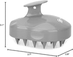 FREATECH Massager Shampoo Brush with Soft Silicone Bristles for Scalp Care, Shower Hair Scalp Scrubber Exfoliator for Dandruff Removal and Hair Growth, Wet & Dry for Men, Women and Kids, Grey