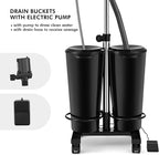 Artist hand Portable Adjustable Shampoo Bowl with Electric Pump, Hair Washing Station,Includes 2 Buckets, Drain Hoses,High-Pressure Sprayer, Foot Pedal Switch,Black