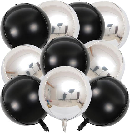 22 Inch Black and Silver Foil Balloons by KALOR