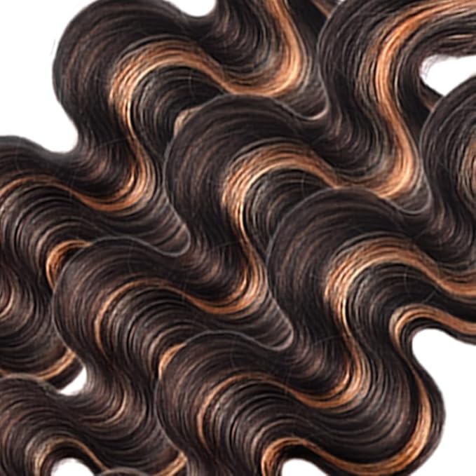 28 30 32 Inch Highlight Human Hair Bundles P1B30 Body Wave Bundles Niegmeag Hair Grade 8A Brazilian Virgin Remy Hair Extensions Double Weft Real P1B30 Hair Weave