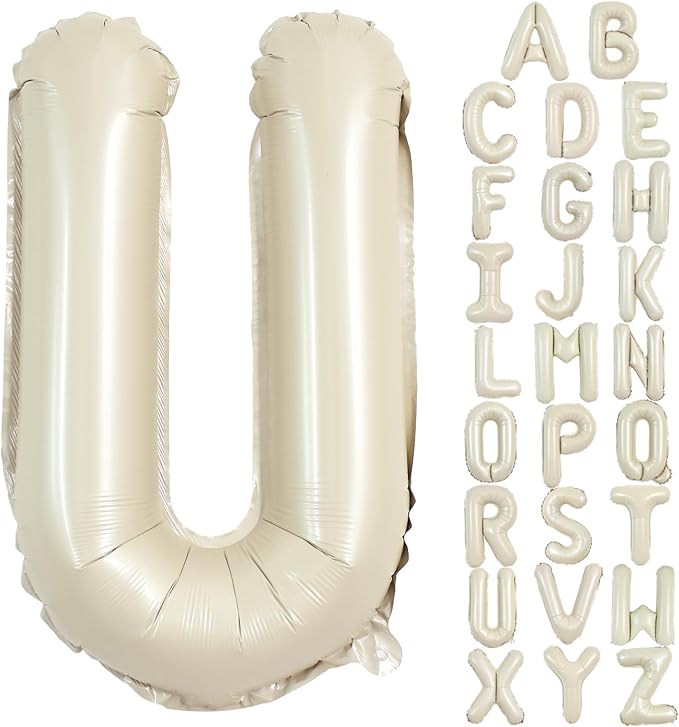 TONIFUL 40 Inch Large Cream White Letter U Balloons Giant Alphabet Letter by TONIFUL