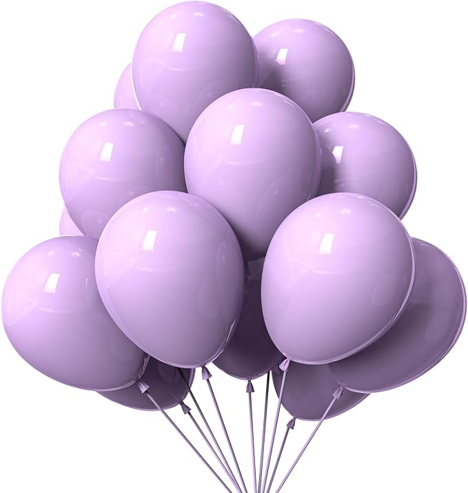 KBZVNAF Pastel Purple Latex Party Balloons 50 Pack 12 inch | Lavender Helium by KBZVNAF