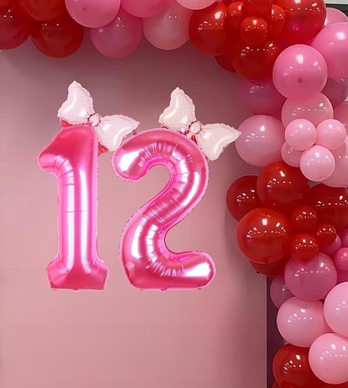 40 inch Pink Number 12 Balloon - Image 4