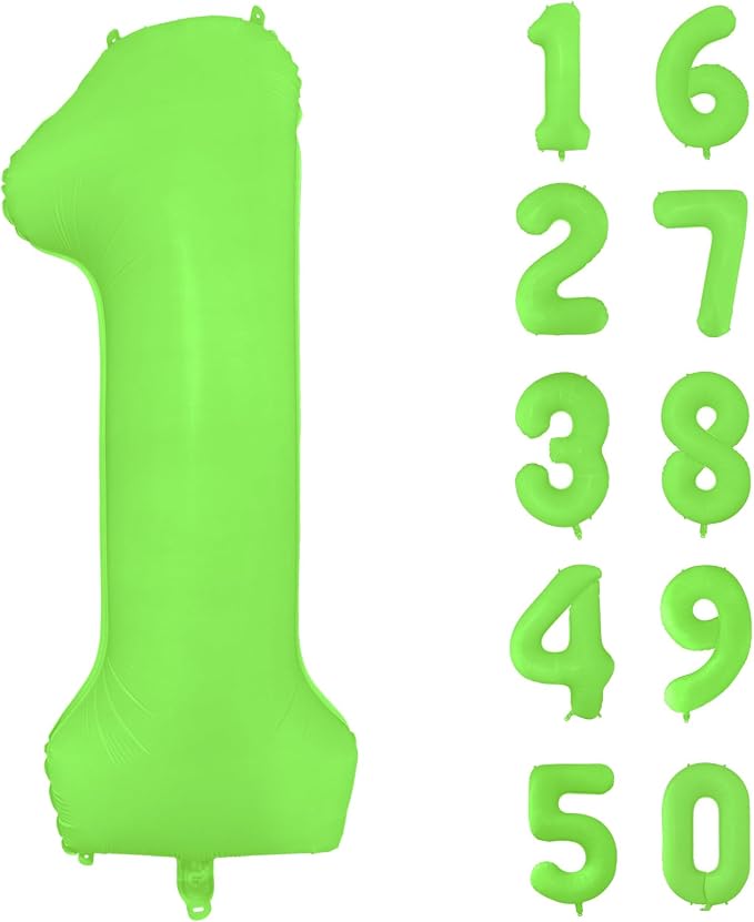 Fluorescent Green Number Balloon 40 inch Giant Foil Helium Balloons Green by Yeodong