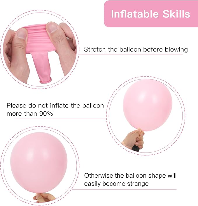 RUBFAC 87pcs Light Pink Balloons Different Sizes 18 12 10 5 Inches - Image 3