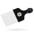 Hair Pick, Hair Comb, Metal Pick Comb, Detangle Wig Braid Hair Styling Comb, Black, 1 PACK