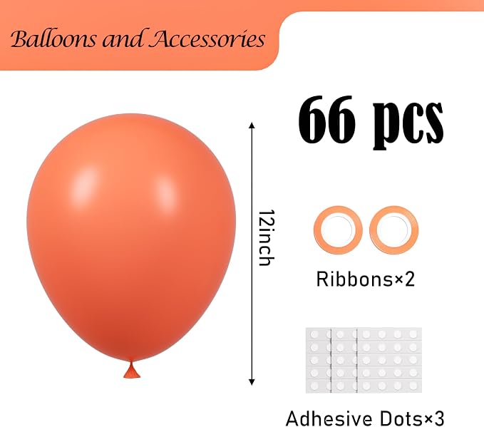 Voircoloria 66pcs Coral Red Pastel Red Latex Party Balloons, 12inch | - Image 2