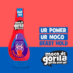 Moco de Gorila, Explosive Rocker Hair Styling Gel, Long-Lasting Hold, Reactivatable with water, 3-Pack of 11.92 Oz Each, 3 Squeezable Bottles.