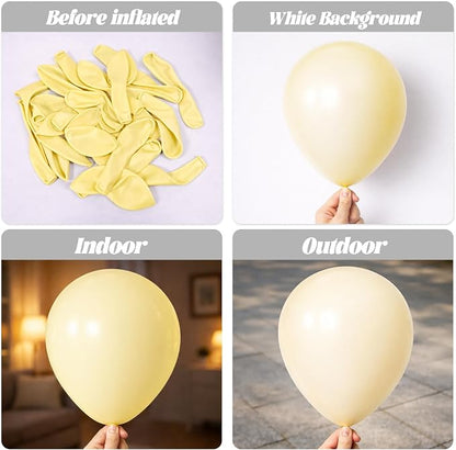 Voircoloria 66pcs Pastel Yellow Light Yellow Latex Party Balloons, 12inch | - Image 3