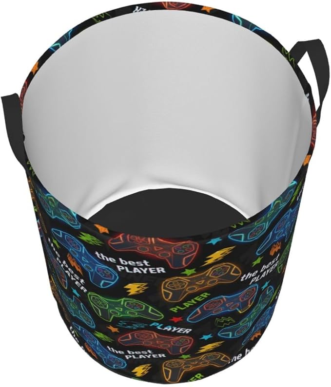Video Game Controller Colorful Laundry Hamper Bag - Image 2