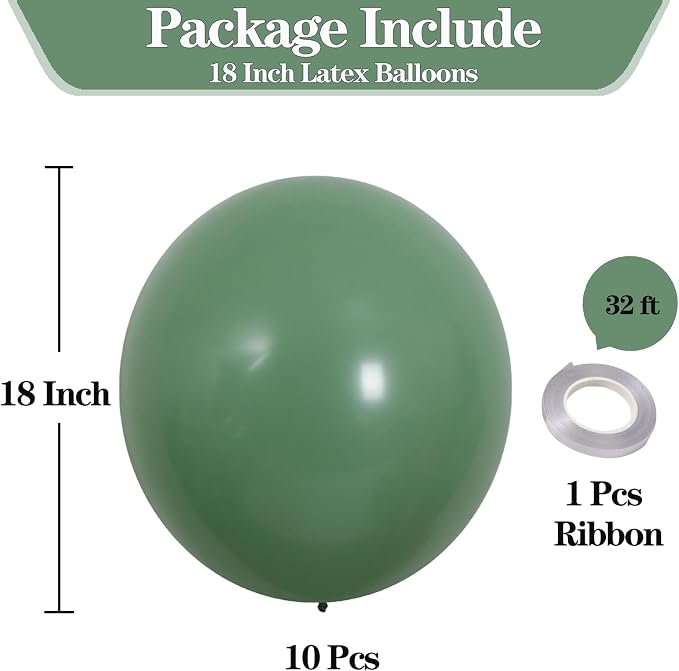 18 Inch Bean Green Balloons, Baby Shower, Birthday Party and Event Decoration - Image 2