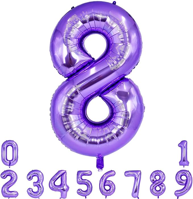 TONIFUL 40 Inch Purple Large Numbers Balloon 0-9 Birthday Party Decor, Foil by TONIFUL