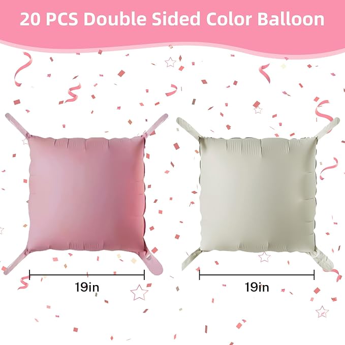 HILAVO Dusty Pink and White Square Balloon - Image 2