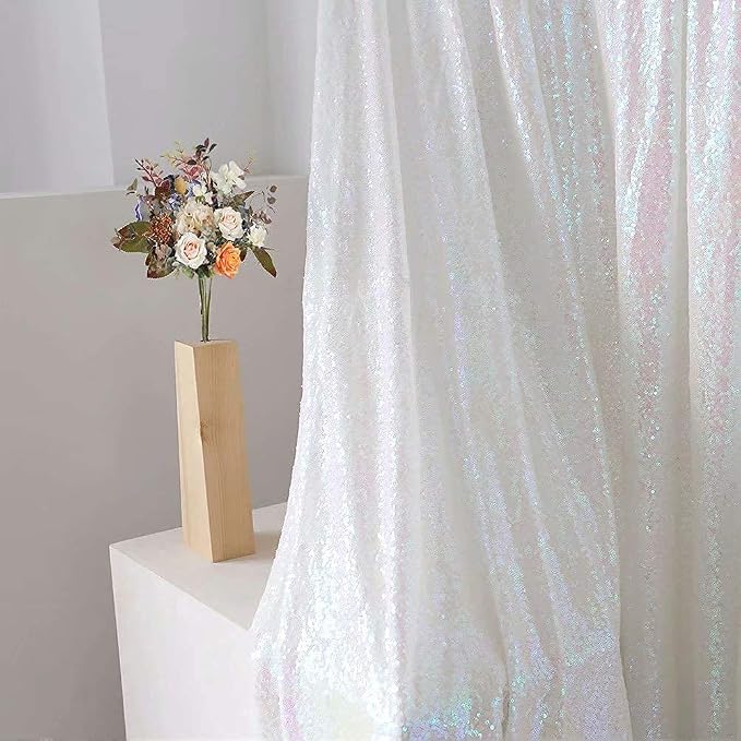 Eternal Beauty Iridescence Sequin Backdrop Curtains, 2 Panels 2x8FT | 3mm - Image 4