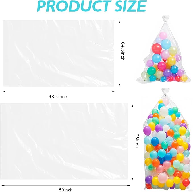 2 Pack Balloon Bags for Transport 1 Pc 98 x 59 Inch 1 Pc 64 x 49 Inch Big - Image 2