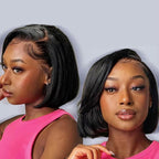 180 Density Bob Wig Human Hair 13x4 HD Frontal Bob Wigs Human Hair Bob Lace Front Wigs Human Hair Pre Plucked Brazilian Virgin Natural Black Wig 8 Inch