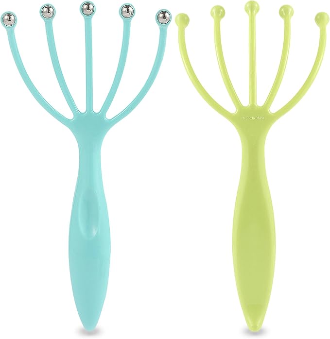 Scalp Massager,Handheld Claw Head Massager for Deep Relaxation & Stress Reduction in The Office Home SPA. Blue and Green(2-Pack)