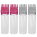 4 PCS Root Comb Applicator Bottle,Hair Oiling Applicator,Hair Oil Applicator Bottle for Hair Dye Shampoos Hair Salons.6oz (Grey+Red)