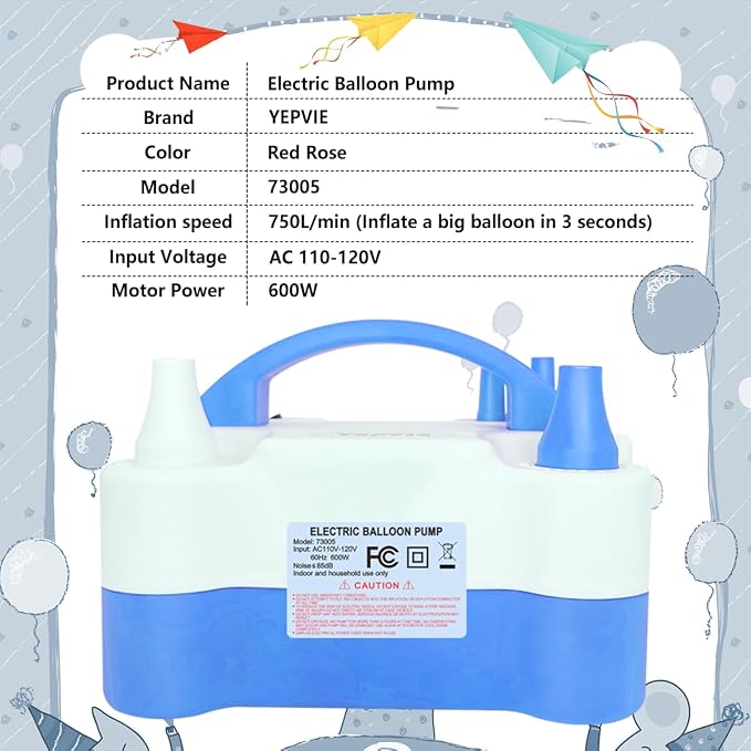 Electric Balloon Pump, Portable 2 Modes Balloon Blower Machine - Image 4