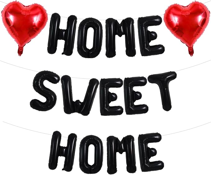 TONIFUL 16 Inch Black HOME SWEET HOME Letter Balloon Decor by TONIFUL
