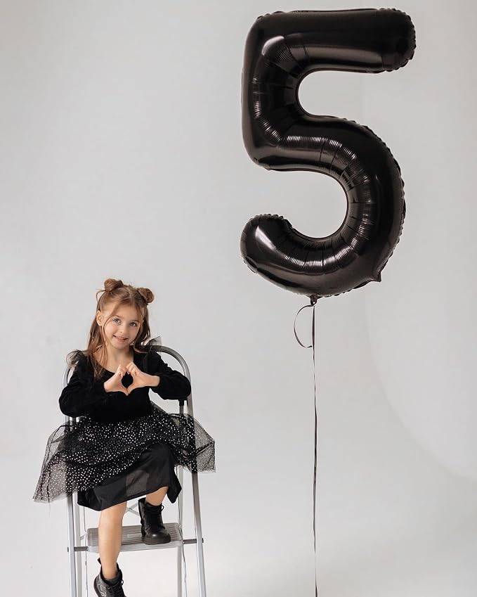 Black Number 5 Balloon 40 Inch - Image 4