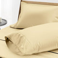 THREAD SPREAD 100% Egyptian Cotton Pillow Cases - 1000 Thread Count Queen/Standard Size Set of 2, Soft & Breathable Extra Long Staple Sateen Weave Cotton Pillow Covers for Bed - Sand
