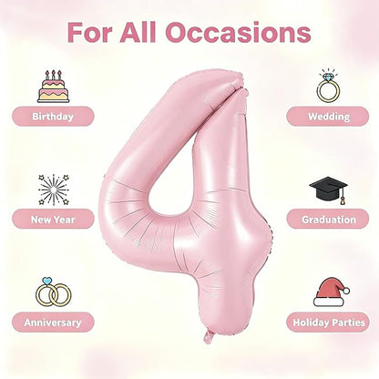 Number Balloons Pink Party Balloon - Image 5