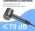 Ionic Hair Dryer 110K RPM 1250W Fast Drying, 200M Negative Ion Care, Dual Overheat Protection, Anti-Static Low Noise, 2 Heat & 2 Speed, Durable PA+Glass Fiber Shell, Lightweight, Magnetic Nozzle