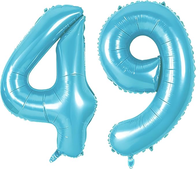 Number 49 Balloons for 49th Birthday Party Decorations, 0-100 Large No.49 by Joycard