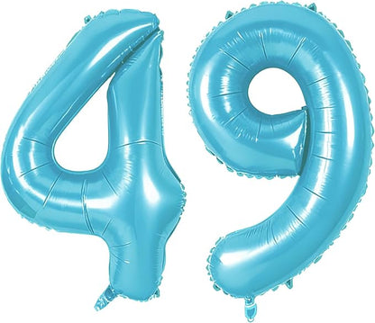 Number 49 Balloons for 49th Birthday Party Decorations, 0-100 Large No.49 by Joycard