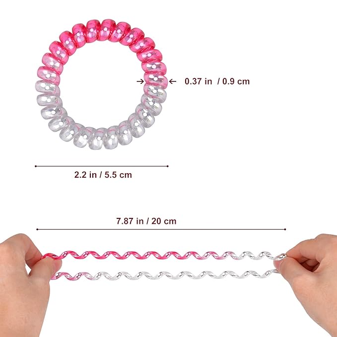 JessLab Spiral Hair Ties for Women, 10-Pack Traceless No-Damage Ponytail Holders, Coils Hair Bands for Girls, Assorted Colors