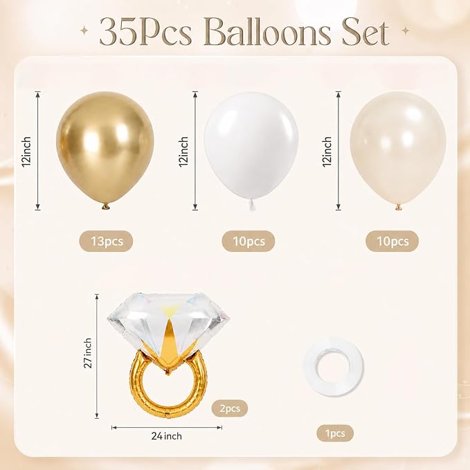 White and Gold Balloons - Image 2