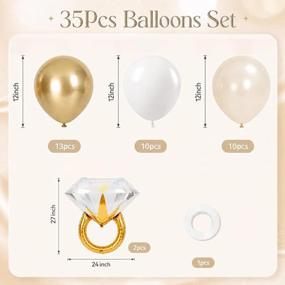White and Gold Balloons - Image 2