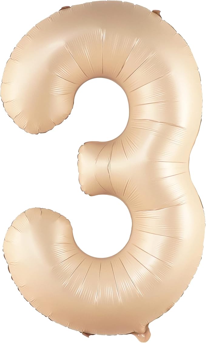 KatchOn Number 3 Balloon Caramel 40 Inch | Number Three Balloon, 3rd Birthday - Image 8